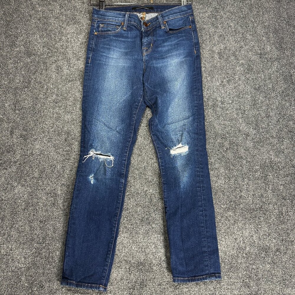 J Brand  Jeans Womens 26 Alta Capri Cotton Stretch Distressed Knees Holes